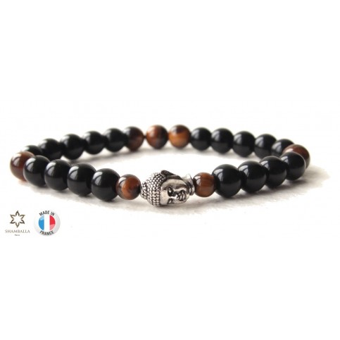 bracelet shamballa noir et bouddha