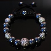 bracelet shamballa perle hématite luxe