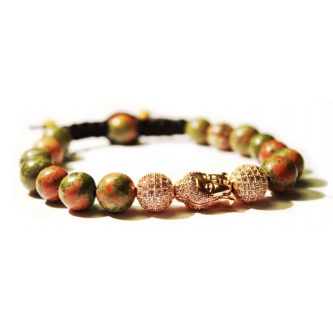 bracelet shamballa bouddha or rose
