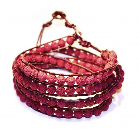 bracelet multi rang wrap rouge femme