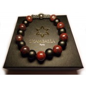 bracelet shamballa de perles en jaspe poppy marron