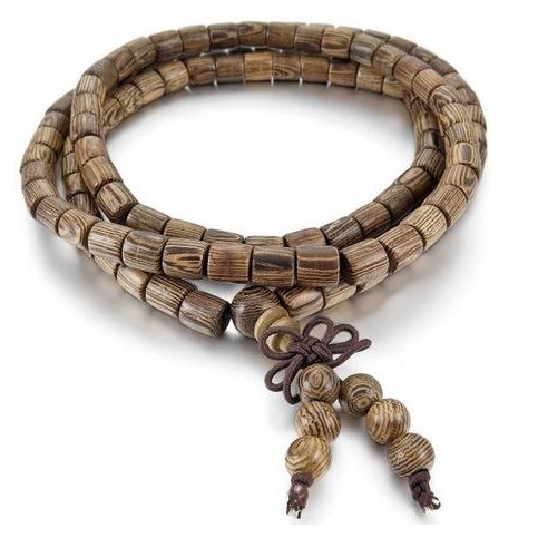 bracelet perles abacus en bois bouddhiste marron