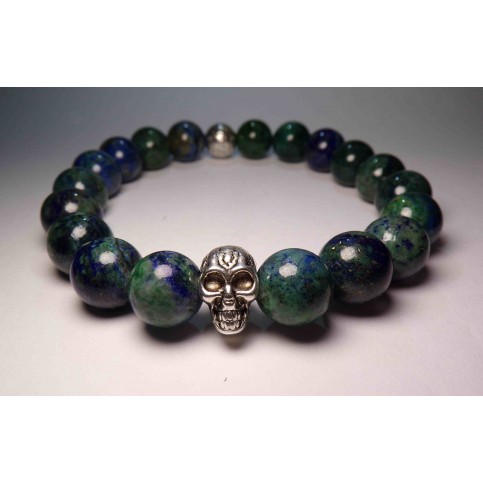 bracelet tete de mort lapis lazuli