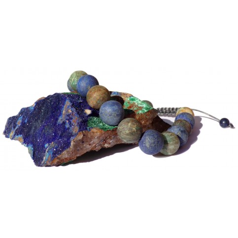 bracelet perles Azurite Malachite