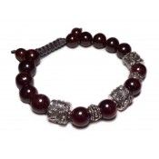 bracelet en perles grenat shamballa