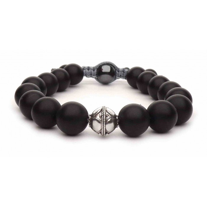 bracelet perles noir Onyx