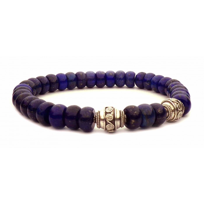 bracelet perles Lapis lazuli abaque