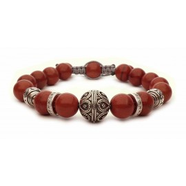 Le bracelet shamballa perles Jaspe rouge