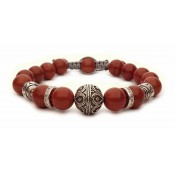 bracelet perles en Jaspe rouge 10mm