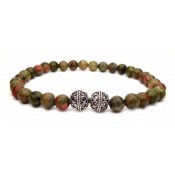 bracelet tibetain perles unakite