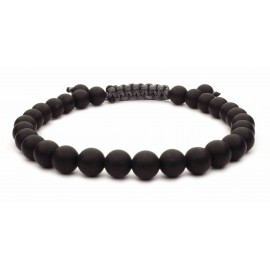 Le bracelet perles Onyx noir mat