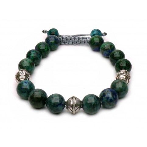 bracelet shamballa Lapis lazuli bleu et vert 