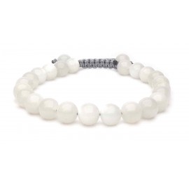 Le bracelet shamballa perles pierre de Lune blanc