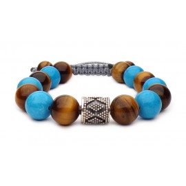 Le bracelet perles Turquoise et Oeil de tigre