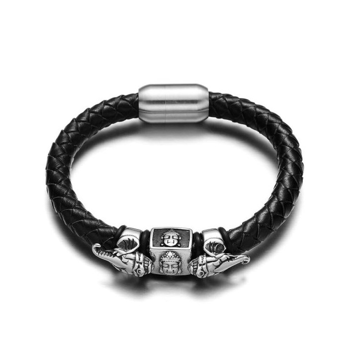 Le bracelet cuir et Bouddha elephant