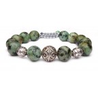 bracelet perles agate africaine vert