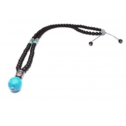 Collier Viking perles noir Onyx et Turquoise