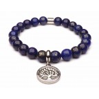 bracelet arbre de vie pierre lapis lazuli bleu