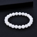 Bracelet vertu sélénite 8mm perles blanches