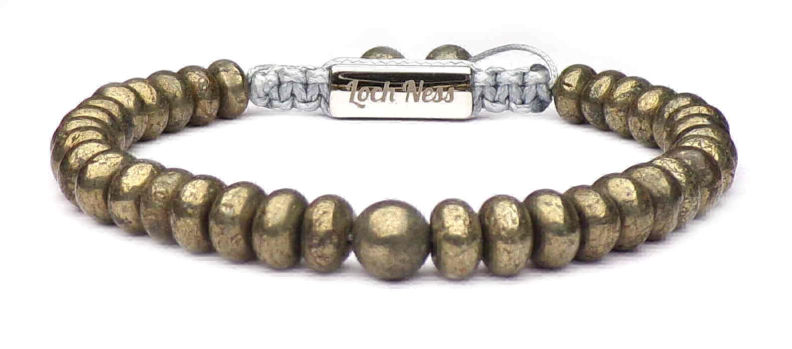 bracelet homme perles plates métal
